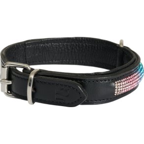 Hundehalsb�nd i l�der - Rainbow