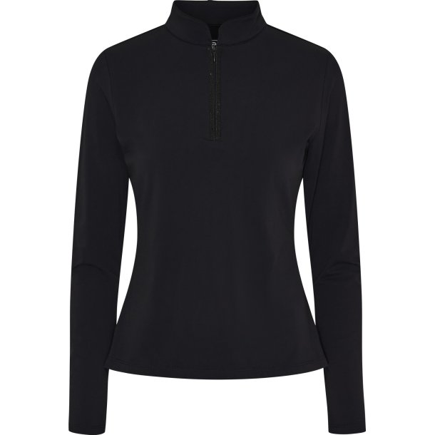 Vinica ridebluse med half-zip - Sort