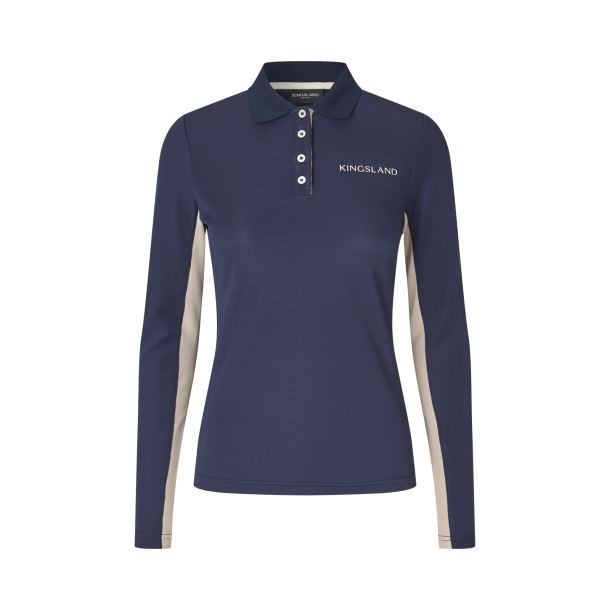 Kingsland KLAmy Dame Lang�rmet Poloskjorte - Evening Blue