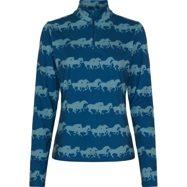 Equipage Montana Lang�rmet Tr�je, Half Zip - Majolica Blue