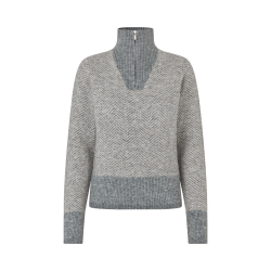 KLAudrey Striktr�je med Half Zip til Dame - Light Grey Melange