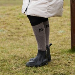 Knee-length uldmix ridesokker - Brown Iron