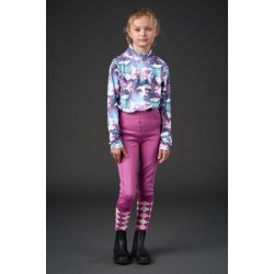 Equipage Sophia vinterridetights til b�rn, fullgrip - Radiant Orchid