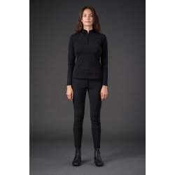 Vinica ridebluse med half-zip - Sort