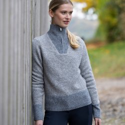 KLAudrey Striktr�je med Half Zip til Dame - Light Grey Melange