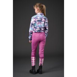 Equipage Sophia vinterridetights til b�rn, fullgrip - Radiant Orchid