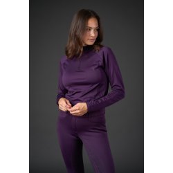 Equipage Redmond lang�rmet tr�je, half zip - Purple Pennant