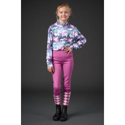 Equipage Sophia vinterridetights til b�rn, fullgrip - Radiant Orchid