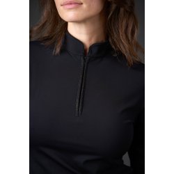 Vinica ridebluse med half-zip - Sort