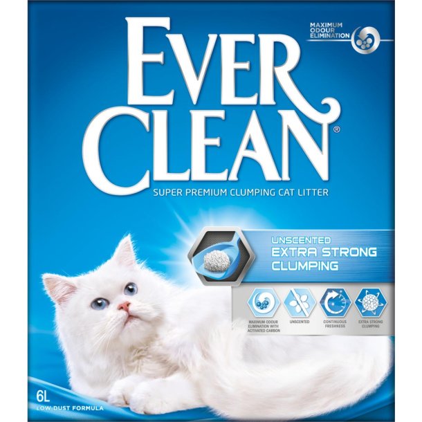 EVER CLEAN Extra Strength kattegrus. Duftfri. 6L