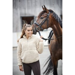 EQUIPAGE JOELLE Teddy fleecetrje. Beige