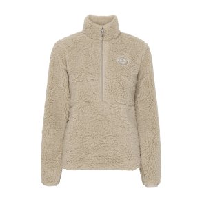 EQUIPAGE JOELLE Teddy fleecetrje. Beige