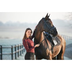 EQUIPAGE JEMMA langrmet half-zip T-shirt. Wine