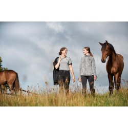 EQUIPAGE MILES Teddy fleecetrje med lynls. Gr melange