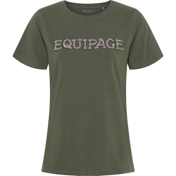 EQUIPAGE MELINA Kortrmet T-shirt. Forest