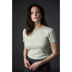 EQUIPAGE MARA Kortrmet T-shirt. Sage Green