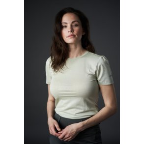 EQUIPAGE MARA Kortrmet T-shirt. Sage Green
