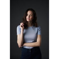 EQUIPAGE MARA Kortrmet T-shirt. Jacaranda Blue