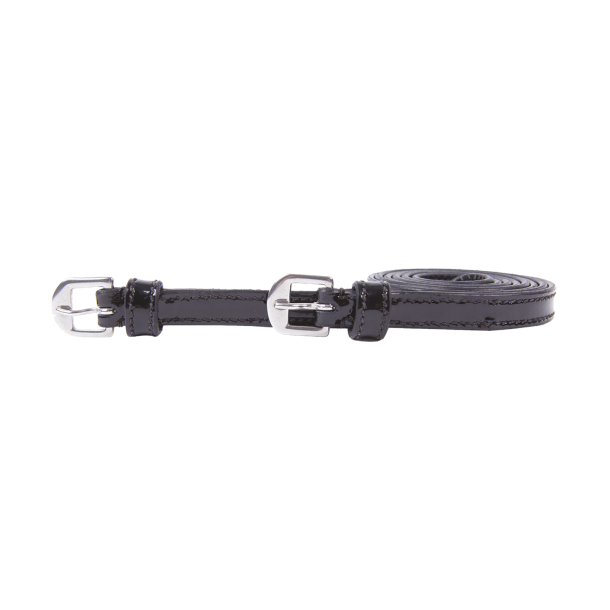 WALDHAUSEN Sporeremme i lder med blank finish. Sort