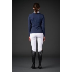 CATAGO VINICA Langrmet ridebluse med  lynls. Navy