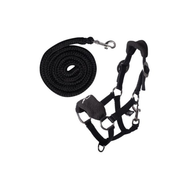 HKM Fleecegrime og tr�ktov til Hobby Horse k�phest. Sort