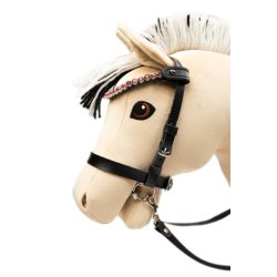 MY HOBBY HORSE Pandebnd til trense. Sort med pink sten