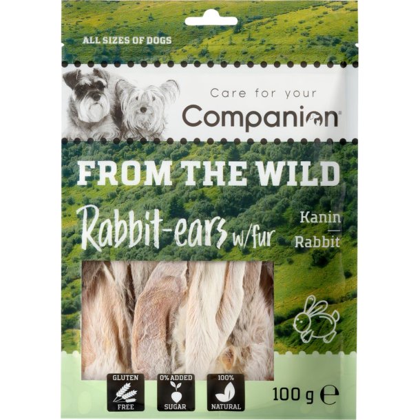 COMPANION Hundesnack. Kaninrer med pels. 100g