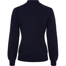 CATAGO VICTORIA Strikket ridebluse med halv lynls. Navy