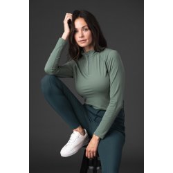 CATAGO BREE Langrmet ridetrje med half-zip. Duck Green