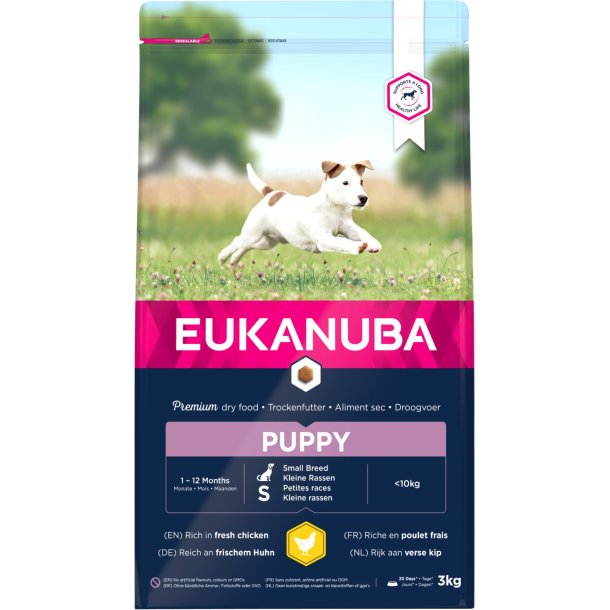 EUKANUBA Puppy. Lille race. Kylling. 3kg