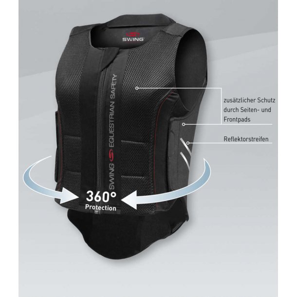 SWING sikkerhedsvest P07, voksen inkl. front beskyttelse.