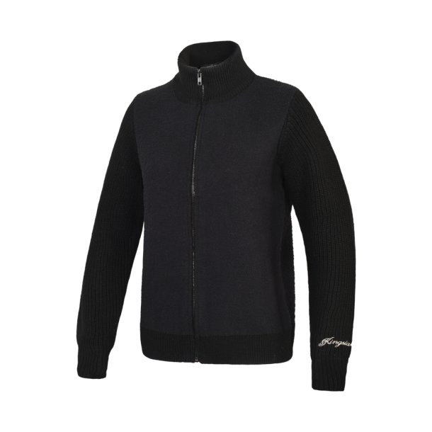 KINGSLAND ANAIAH Strikket cardigan med lynls. Dame. Sort