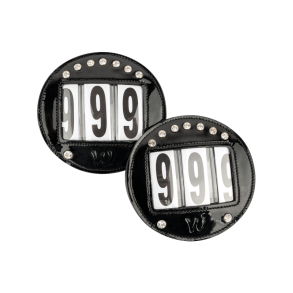 WALDHAUSEN Stvnenummer i lak, med sten. Sort