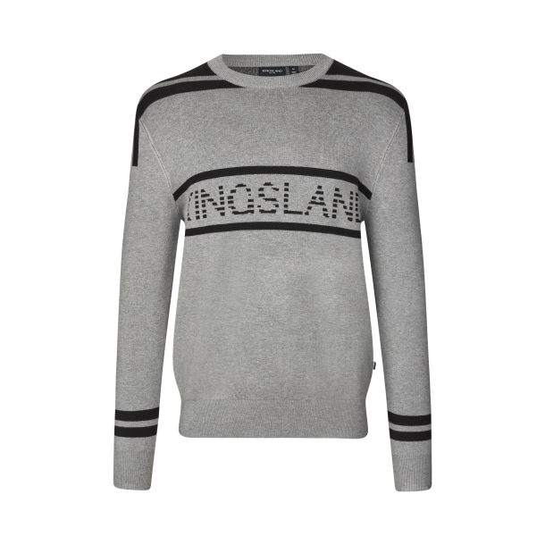 KINGSLAND NOLAN Strikket pullover. Herre. Grey Melange