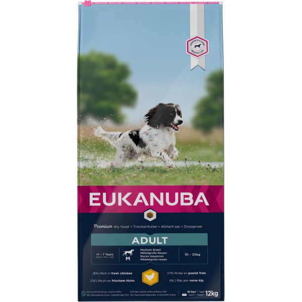 EUKANUBA Adult. Mellem race. Kylling. 12kg