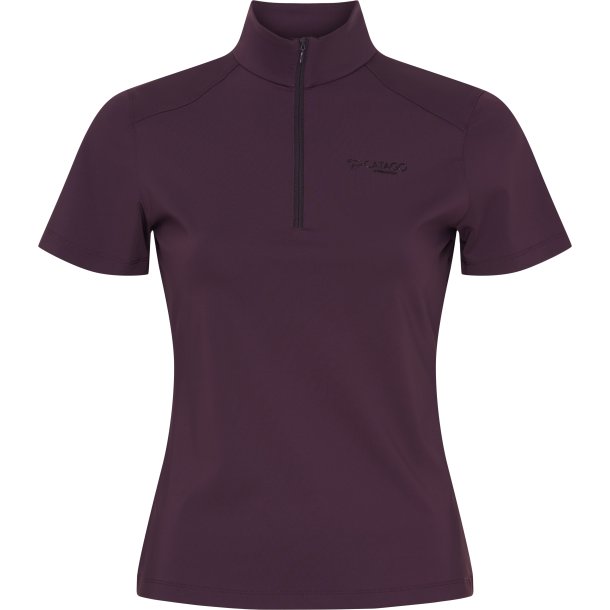 CATAGO THELMA Kortrmet ridebluse. Plum Perfect