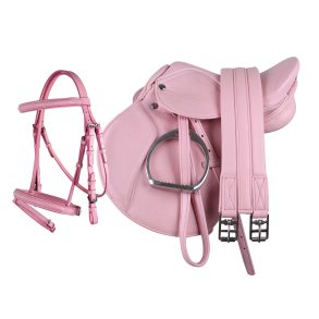 QHP COMPLETE Ponysadel og trense. Pink