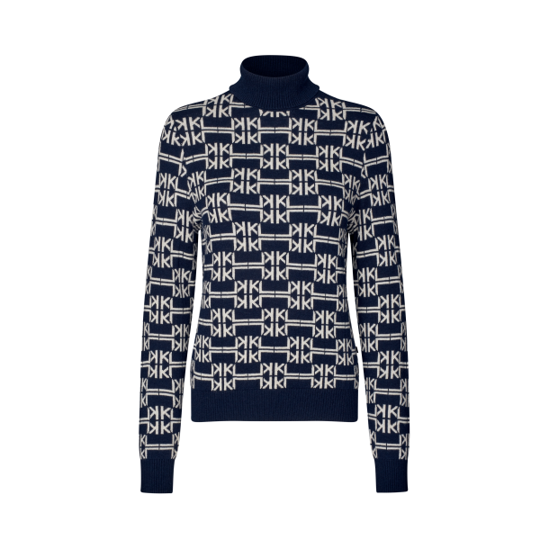 KINGSLAND ANNABELLA Strikket rullekravesweater. Ladies. Evening Blue