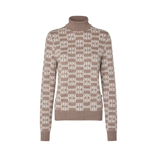 KINGSLAND ANNABELLA Strikket rullekravesweater. Ladies. Dove Melange