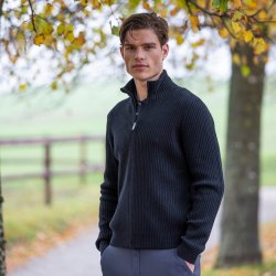 KINGSLAND ANDRE Strikket lynl�scardigan. Herre. Sort
