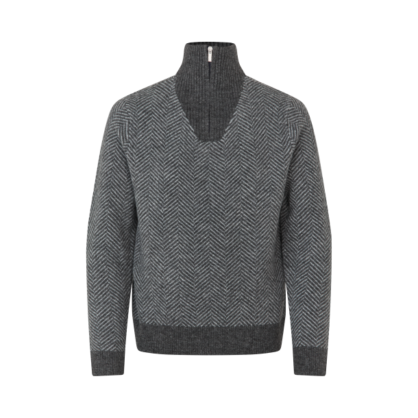 KINGSLAND ANDREW Strikket tr�je med half-zip. Herre. Dark Grey