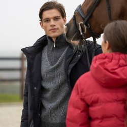KINGSLAND ANDREW Strikket tr�je med half-zip. Herre. Dark Grey