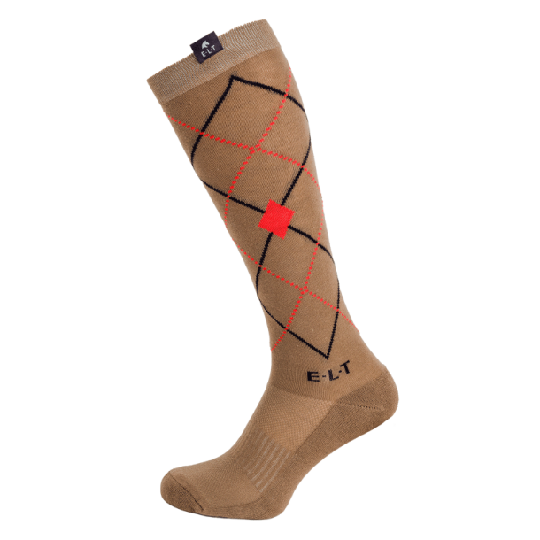 ELT ARGYLE Ridestrmper. Cappucino/rd