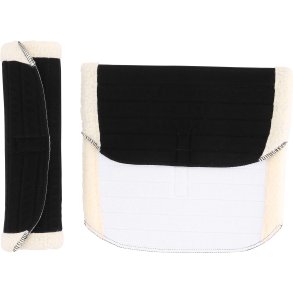 HORSEGUARD Bandageunderlag med imiteret lam. Sort. 38x30cm