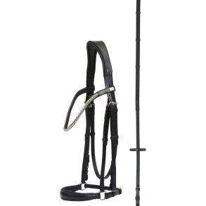 HORSEGUARD EMI 26.1 trense med kombineret n�seb�nd. Sort