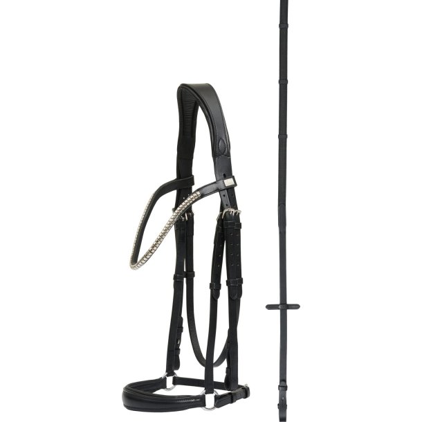 HORSEGUARD EMI 26.1 trense med kombineret n�seb�nd. Sort