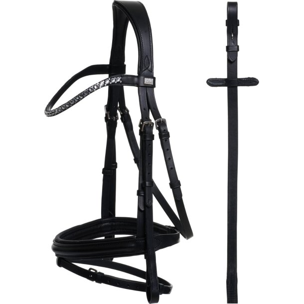 HORSEGUARD EMI 24.1 trense med kombineret nsebnd. Sort