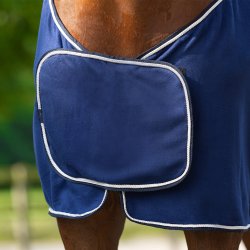QHP ESSENTIALS Fleeced�kken med pyntebort. Navy/s�lv