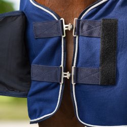 QHP ESSENTIALS Fleeced�kken med pyntebort. Navy/s�lv