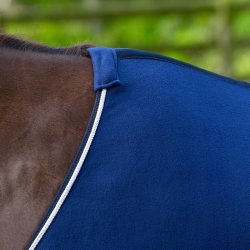QHP ESSENTIALS Fleeced�kken med pyntebort. Navy/s�lv